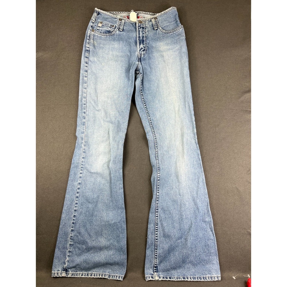 Vintage Silver Womens Blue Denim Bootcut Jeans Classic Retro Western 29/33